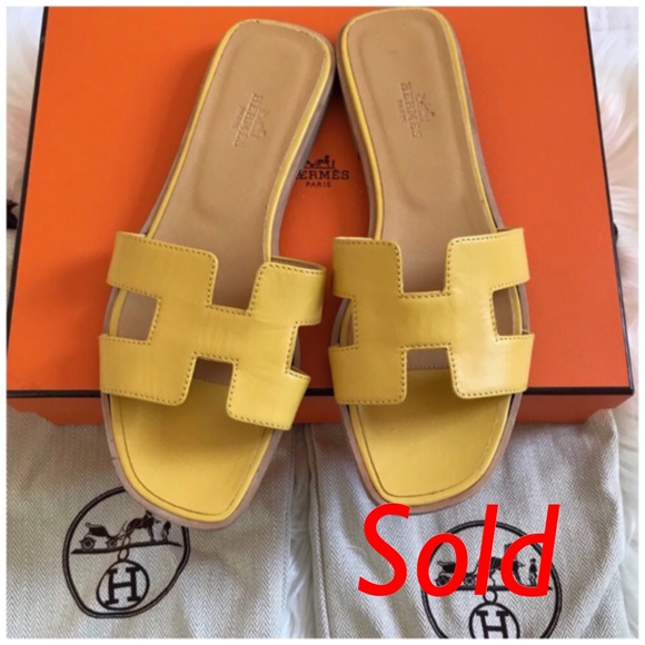 Hermes Shoes - SOLD Hermes Oran sandals size 38 yellow leather